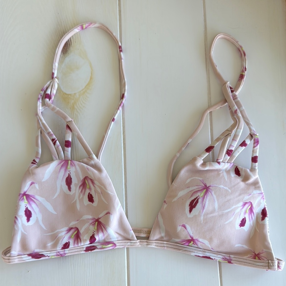 Acacia pink orchid bikini top